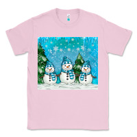 Bubblegum Pink snowman Classic Tee - MaliasSmallBusiness
