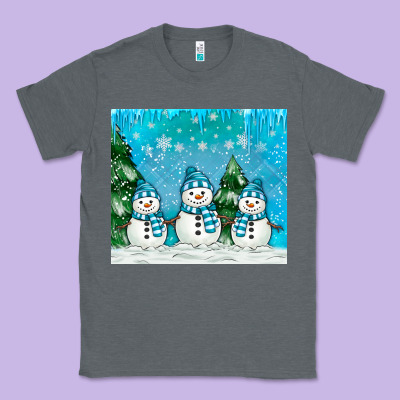 Snowman Classic Tee Designed By Maliassmallbusiness