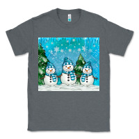 Charcoal Heather snowman Classic Tee - MaliasSmallBusiness