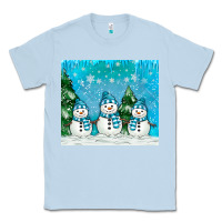 Dusty Blue snowman Classic Tee - MaliasSmallBusiness