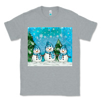 Heather Grey snowman Classic Tee - MaliasSmallBusiness