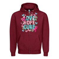 Burgundy Love hope cure cancer Awareness Zipper Hoodie - HowdyJamesFarm