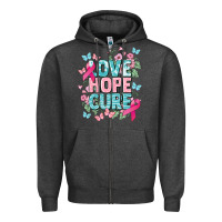 Charcoal Heather Love hope cure cancer Awareness Zipper Hoodie - HowdyJamesFarm