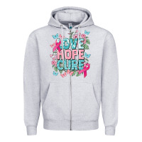 Heather Grey Love hope cure cancer Awareness Zipper Hoodie - HowdyJamesFarm