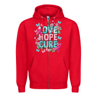 Red Love hope cure cancer Awareness Zipper Hoodie - HowdyJamesFarm