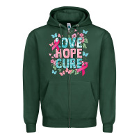 Sports Green Love hope cure cancer Awareness Zipper Hoodie - HowdyJamesFarm