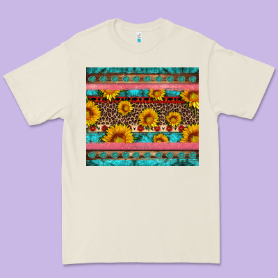 Western Sunflowers Turquoise Premium Tee Designed By Artiststas