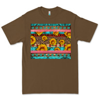 Cacao western sunflowers turquoise Premium Tee - Artiststas