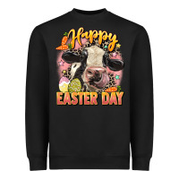 Black Happy Easter Day Heavyweight Sweatshirt - LillyAllenDesigns