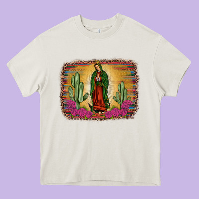 Western Our Lady Of Guadalupe Heavy Core Tee Designed By Jahusdesignshop