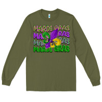 Army Green mardi gras with fleur de lis Long Sleeve Tee - LillyAllenDesigns