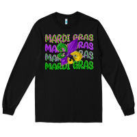 Black mardi gras with fleur de lis Long Sleeve Tee - LillyAllenDesigns