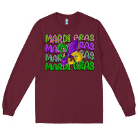 Burgundy mardi gras with fleur de lis Long Sleeve Tee - LillyAllenDesigns
