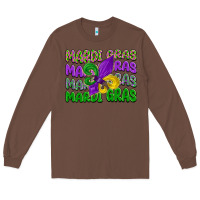 Chestnut mardi gras with fleur de lis Long Sleeve Tee - LillyAllenDesigns