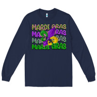 Navy mardi gras with fleur de lis Long Sleeve Tee - LillyAllenDesigns