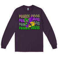 Plum mardi gras with fleur de lis Long Sleeve Tee - LillyAllenDesigns