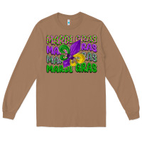 Toasted Coconut mardi gras with fleur de lis Long Sleeve Tee - LillyAllenDesigns