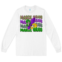 White mardi gras with fleur de lis Long Sleeve Tee - LillyAllenDesigns