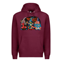 Burgundy i love usa gnomes 4th of july Premium Hoodie - CowGirlArtShop
