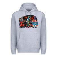 Heather Grey i love usa gnomes 4th of july Premium Hoodie - CowGirlArtShop