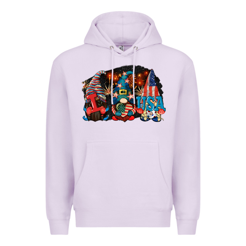 I Love Usa Gnomes 4th Of July Premium Hoodie by CowGirlArtShop | Teevron