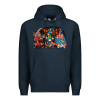Navy i love usa gnomes 4th of july Premium Hoodie - CowGirlArtShop