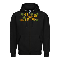 Black summer with sunflowers Zipper Hoodie - TumblerDesignByShophia