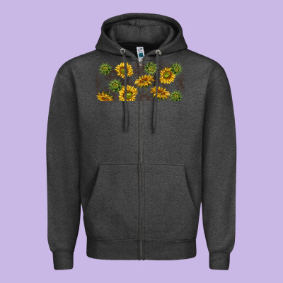 Summer With Sunflowers Zipper Hoodie Designed By Tumblerdesignbyshophia