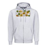 Heather Grey summer with sunflowers Zipper Hoodie - TumblerDesignByShophia
