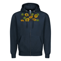 Navy summer with sunflowers Zipper Hoodie - TumblerDesignByShophia