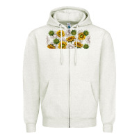 Oatmeal Heather summer with sunflowers Zipper Hoodie - TumblerDesignByShophia