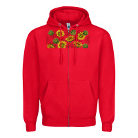 Red summer with sunflowers Zipper Hoodie - TumblerDesignByShophia
