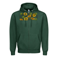 Sports Green summer with sunflowers Zipper Hoodie - TumblerDesignByShophia