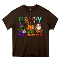 Chocolate Brown happy hallothanksmas with cupcakes Heavy Core Tee - AdoDesignShop