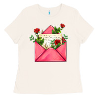 Bone pink letter Ladies Tee - AdoDesignShop