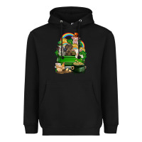 Black St. Patrick's Day animal truck Heavyweight Hoodie - CowGirlArtShop
