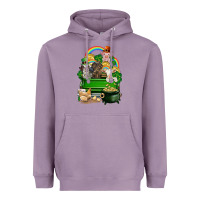 Lavender St. Patrick's Day animal truck Heavyweight Hoodie - CowGirlArtShop
