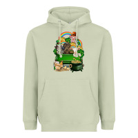 Matcha St. Patrick's Day animal truck Heavyweight Hoodie - CowGirlArtShop