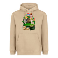 Mushroom St. Patrick's Day animal truck Heavyweight Hoodie - CowGirlArtShop