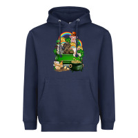 Navy St. Patrick's Day animal truck Heavyweight Hoodie - CowGirlArtShop