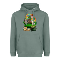 Sage St. Patrick's Day animal truck Heavyweight Hoodie - CowGirlArtShop