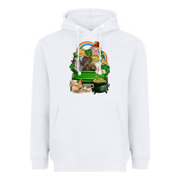 White St. Patrick's Day animal truck Heavyweight Hoodie - CowGirlArtShop