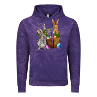 Cloud Purple Bunnys carrots eggs with basket Easter Vintage Hoodie - NancyCooperArtShop