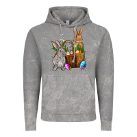 Cloud Rock Bunnys carrots eggs with basket Easter Vintage Hoodie - NancyCooperArtShop