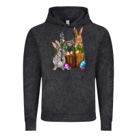 Vintage Black Bunnys carrots eggs with basket Easter Vintage Hoodie - NancyCooperArtShop