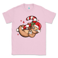 Bubblegum Pink cute christmas sloth Classic Tee - MaliasSmallBusiness