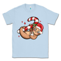 Dusty Blue cute christmas sloth Classic Tee - MaliasSmallBusiness