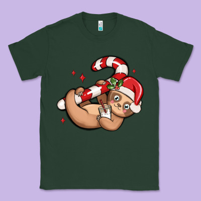 Cute Christmas Sloth Classic Tee Designed By Maliassmallbusiness