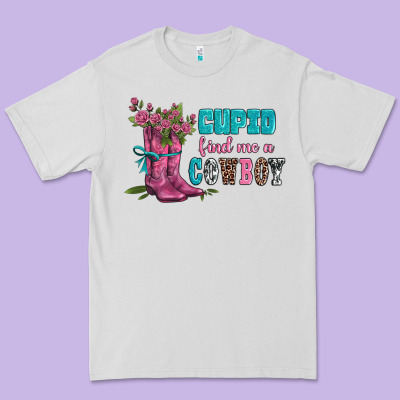 Velantines Day Cupid Find Me A Cowboy Premium Tee Designed By Adodesignshop