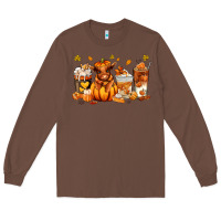 Chestnut Fall Autumn cow pumpkin coffee cups Long Sleeve Tee - RanaPortraitStore